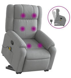 Fauteuil de massage inclinable Gris clair Tissu