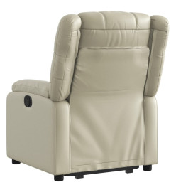 Fauteuil inclinable électrique crème similicuir