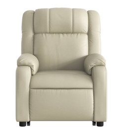 Fauteuil inclinable électrique crème similicuir