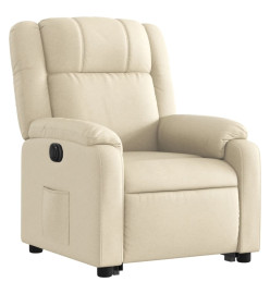 Fauteuil inclinable électrique crème tissu