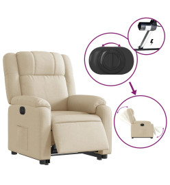 Fauteuil inclinable électrique crème tissu