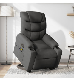 Fauteuil de massage inclinable Gris foncé Tissu