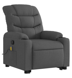 Fauteuil de massage inclinable Gris foncé Tissu