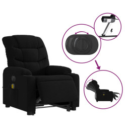 Fauteuil inclinable de massage électrique Noir Tissu