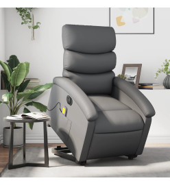 Fauteuil inclinable de massage électrique gris similicuir