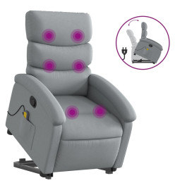 Fauteuil de massage inclinable Gris clair Tissu