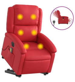 Fauteuil inclinable de massage électrique rouge similicuir