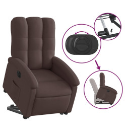 Fauteuil inclinable électrique marron foncé tissu