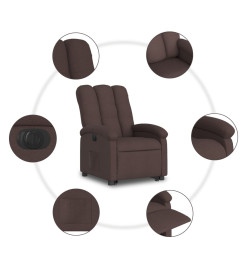 Fauteuil inclinable électrique marron foncé tissu