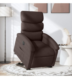 Fauteuil inclinable électrique marron foncé tissu