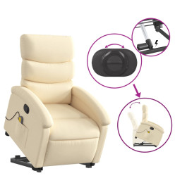 Fauteuil inclinable de massage Crème Tissu