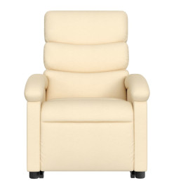 Fauteuil inclinable de massage Crème Tissu