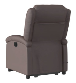 Fauteuil inclinable de massage marron foncé cuir véritable