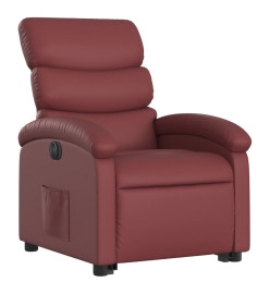 Fauteuil inclinable électrique rouge bordeaux similicuir