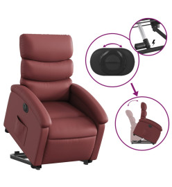 Fauteuil inclinable électrique rouge bordeaux similicuir