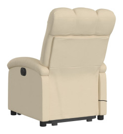 Fauteuil inclinable de massage électrique Crème Tissu