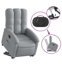 Fauteuil inclinable électrique gris clair tissu