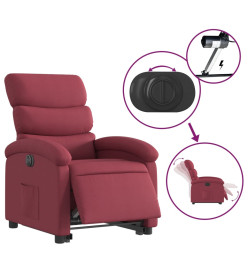 Fauteuil inclinable électrique rouge bordeaux tissu