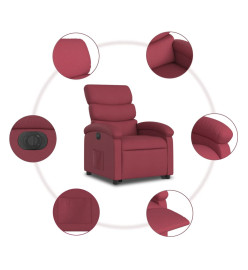 Fauteuil inclinable électrique rouge bordeaux tissu