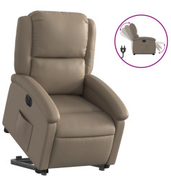 Fauteuil inclinable électrique cappuccino similicuir