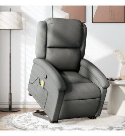 Fauteuil de massage inclinable Gris foncé Tissu