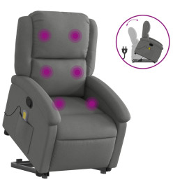 Fauteuil de massage inclinable Gris foncé Tissu