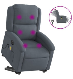 Fauteuil inclinable de massage électrique gris foncé velours