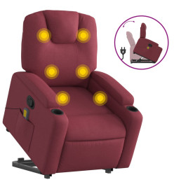 Fauteuil inclinable de massage Rouge bordeaux Tissu