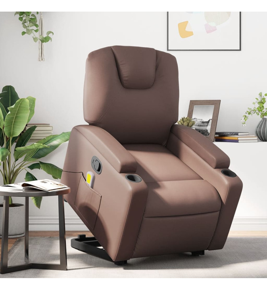 Fauteuil inclinable de massage Marron Similicuir