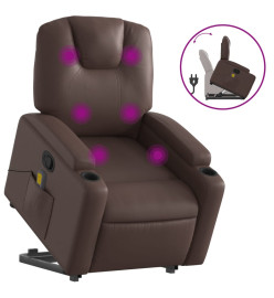 Fauteuil inclinable de massage Marron Similicuir