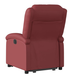 Fauteuil inclinable électrique rouge bordeaux similicuir