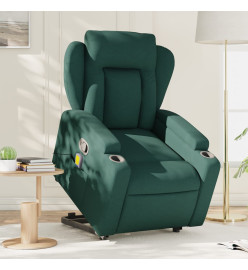 Fauteuil inclinable de massage Vert foncé Tissu