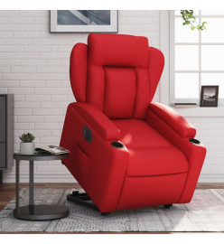 Fauteuil inclinable électrique rouge similicuir