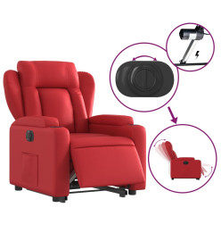 Fauteuil inclinable électrique rouge similicuir