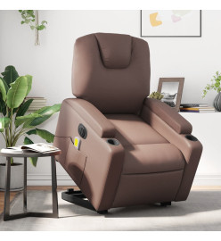 Fauteuil inclinable de massage électrique marron similicuir