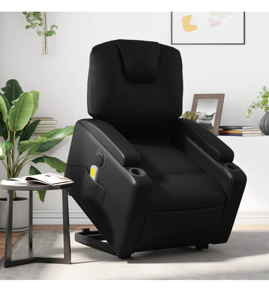 Fauteuil inclinable de massage électrique noir similicuir