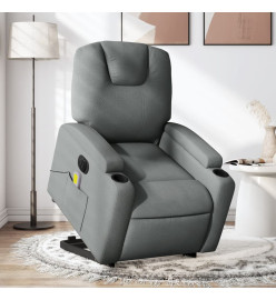 Fauteuil inclinable de massage électrique Gris foncé Tissu