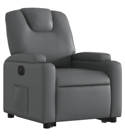 Fauteuil inclinable électrique gris similicuir