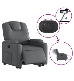 Fauteuil inclinable électrique gris similicuir