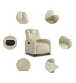 Fauteuil inclinable électrique crème similicuir