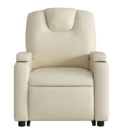 Fauteuil inclinable électrique crème similicuir