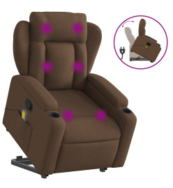 Fauteuil de massage inclinable Marron Tissu