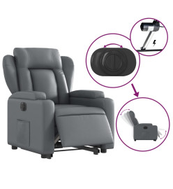 Fauteuil inclinable électrique gris similicuir