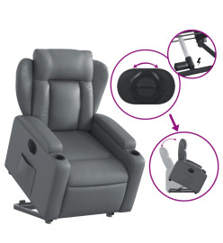 Fauteuil inclinable électrique gris similicuir