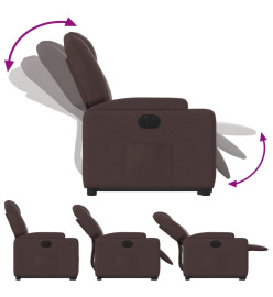 Fauteuil inclinable électrique marron foncé tissu