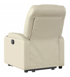 Fauteuil inclinable électrique crème similicuir