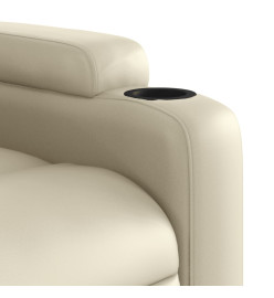 Fauteuil inclinable électrique crème similicuir