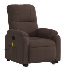 Fauteuil inclinable de massage marron tissu microfibre