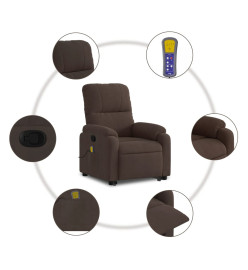 Fauteuil inclinable de massage marron tissu microfibre