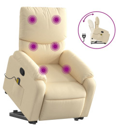 Fauteuil inclinable de massage Crème Tissu